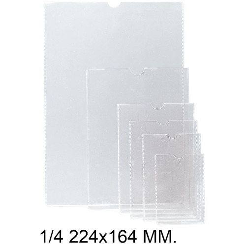 Funda con uñero en pvc de 150 micras grafoplas 1/4, transparente