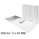 Carpeta de 2 anillas mixtas de 40 mm. personalizable grafoplas total xs din a4, blanco