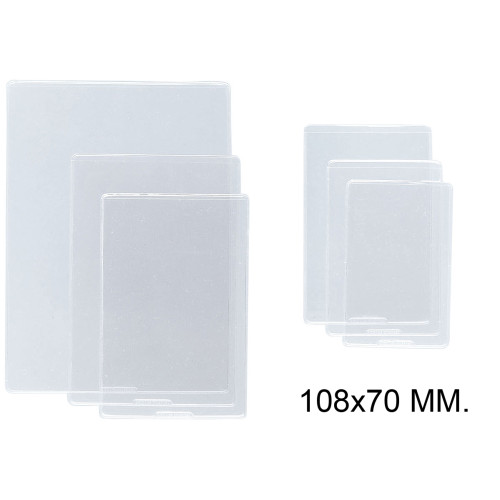 Funda con rebaje en pvc de 200 micras grafoplas 108x70 mm. transparente