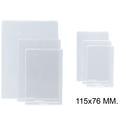Funda con rebaje en pvc de 200 micras grafoplas 115x76 mm. transparente