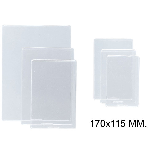 Funda con rebaje en pvc de 200 micras grafoplas 170x115 mm. transparente