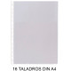 Funda multitaladro 16 taladros en pvc de 100 micras grafoplas din a4, lomo reforzado, transparente