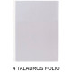 Funda multitaladro 4 taladros en pvc de 100 micras grafoplas folio, lomo reforzado, transparente
