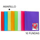 Carpeta con 10 fundas grafoplas poliplás traslúcido din a4, amarillo