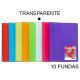 Carpeta con 10 fundas grafoplas poliplás traslúcido din a4, transparente