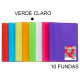 Carpeta con 10 fundas grafoplas poliplás traslúcido din a4, verde claro
