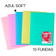 Carpeta con 10 fundas grafoplas poliplás traslúcido din a4, azul soft