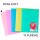 Carpeta con 10 fundas grafoplas poliplás traslúcido din a4, rosa soft