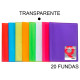 Carpeta con 20 fundas grafoplas poliplás traslúcido din a4, transparente
