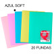 Carpeta con 20 fundas grafoplas poliplás traslúcido din a4, azul soft