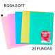 Carpeta con 20 fundas grafoplas poliplás traslúcido din a4, rosa soft
