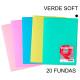 Carpeta con 20 fundas grafoplas poliplás traslúcido din a4, verde soft