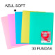 Carpeta con 30 fundas grafoplas poliplás traslúcido din a4, azul soft