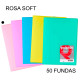 Carpeta con 50 fundas grafoplas poliplás traslúcido din a4, rosa soft