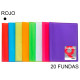 Carpeta con 20 fundas grafoplas poliplás traslúcido din a4, rojo