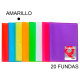 Carpeta con 20 fundas grafoplas poliplás traslúcido din a4, amarillo