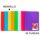 Carpeta con 30 fundas grafoplas poliplás traslúcido din a4, amarillo