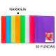 Carpeta con 30 fundas grafoplas poliplás traslúcido din a4, naranja
