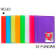 Carpeta con 30 fundas grafoplas poliplás traslúcido din a4, rojo