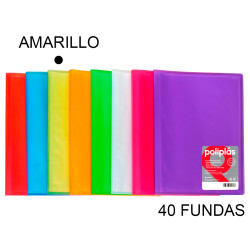Carpeta con 40 fundas grafoplas poliplás traslúcido din a4, amarillo