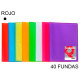 Carpeta con 40 fundas grafoplas poliplás traslúcido din a4, rojo
