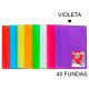 Carpeta con 40 fundas grafoplas poliplás traslúcido din a4, violeta