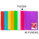 Carpeta con 50 fundas grafoplas poliplás traslúcido din a4, fucsia