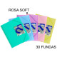 Carpeta con 30 fundas + sobre con cierre de velcro grafoplas maxiplás traslúcido din a4, rosa soft