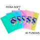 Carpeta con 40 fundas + sobre con cierre de velcro grafoplas maxiplás traslúcido din a4, rosa soft
