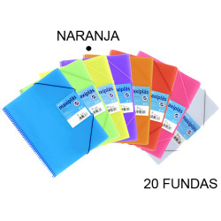 Carpeta con 20 fundas + sobre con cierre de velcro grafoplas maxiplás traslúcido din a4, naranja