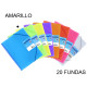 Carpeta con 20 fundas + sobre con cierre de velcro grafoplas maxiplás traslúcido din a4, amarillo