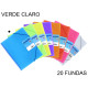 Carpeta con 20 fundas + sobre con cierre de velcro grafoplas maxiplás traslúcido din a4, verde claro