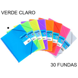 Carpeta con 30 fundas + sobre con cierre de velcro grafoplas maxiplás traslúcido din a4, verde claro