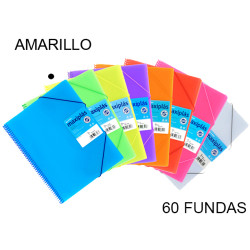 Carpeta con 60 fundas + sobre con cierre de velcro grafoplas maxiplás traslúcido din a4, amarillo