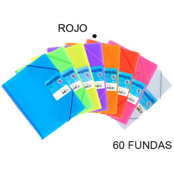 Carpeta con 60 fundas + sobre con cierre de velcro grafoplas maxiplás traslúcido din a4, rojo