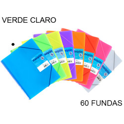 Carpeta con 60 fundas + sobre con cierre de velcro grafoplas maxiplás traslúcido din a4, verde claro