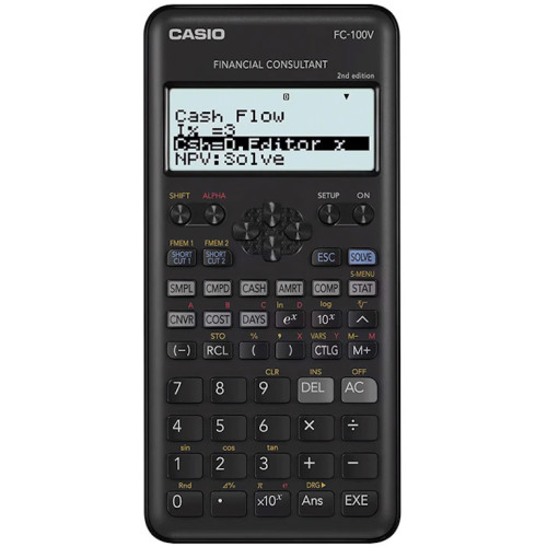 Calculadora financiera casio fc-100v-2, 10+2 dígitos