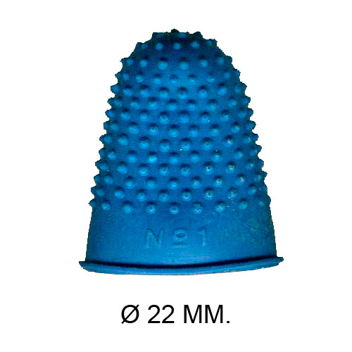 Dedil de goma q-connect, talla nº 1, Ø 22 mm. azul