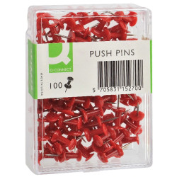 Aguja de señalizar con cabeza de plástico q-connect, rojo, caja de 100 uds.