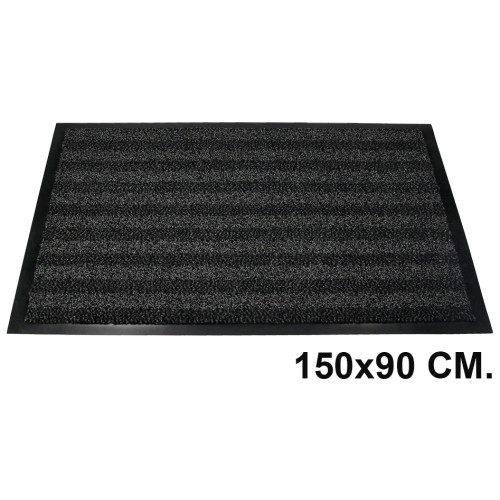 Alfombra protectora para suelos de interior q-connect premium, 150x90 cm. gris