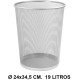 Papelera metálica de rejilla q-connect, Ø 24x34,5 cm. 19 litros. plata