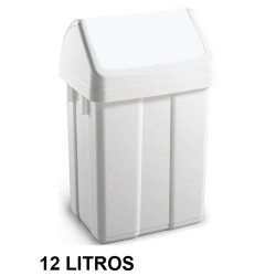 Contenedor de basura con tapa basculante tts, 23x20x40 cm. 12 litros, blanco