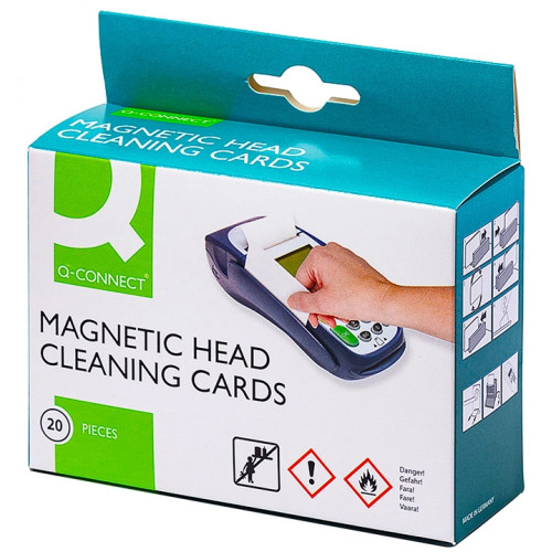 Tarjeta limpiadora de banda magnética q-connect, caja de 20 uds.