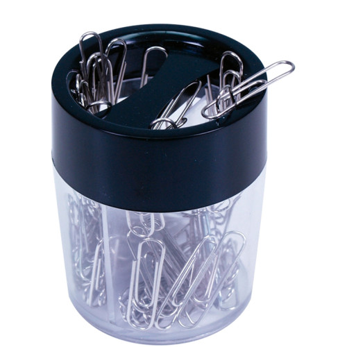 Portaclips de plástico imantado q-connect, Ø 60,4x72,5 mm. transparente/negro