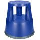 Taburete q-connect, 3 ruedas de goma retráctiles, 2 peldaños, azul