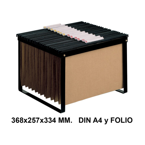 Soporte para carpetas colgantes con visor superior, din a4 y folio q-connect, 368x257x334 mm. negro
