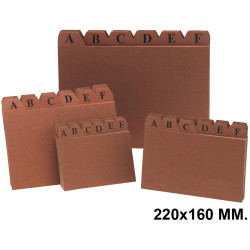 Índice alfabético para fichero liderpapel nº 5, 220x160 mm. cuero