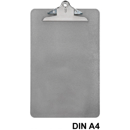 Carpeta con pinza metálica, base en aluminio q-connect, din a4, gris
