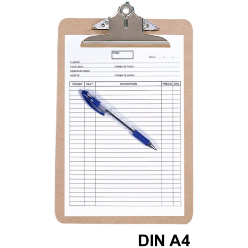 Carpeta con pinza metálica, base en cartón q-connect, din a4, marrón