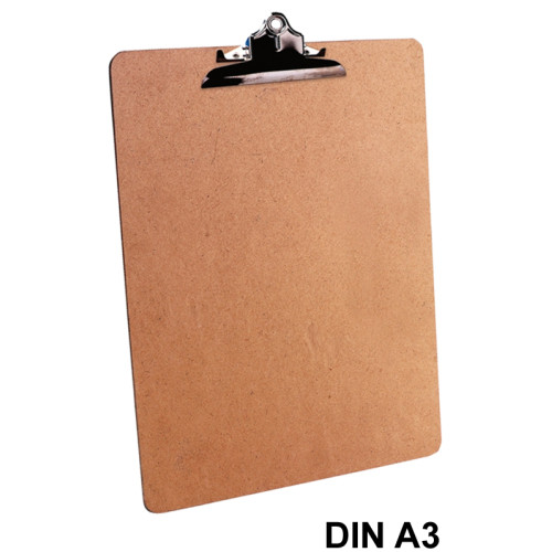 Carpeta con pinza metálica, base en cartón q-connect, din a3, marrón